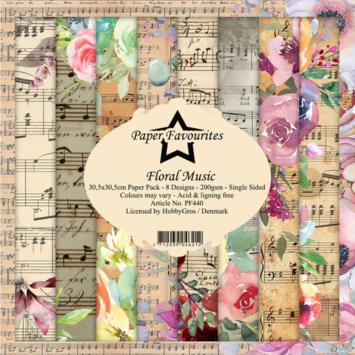 Paper Favourites Floral Music Paper Pad 12 inch.