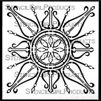 SG Stencil Decorative Curvy Ornament 6 inch